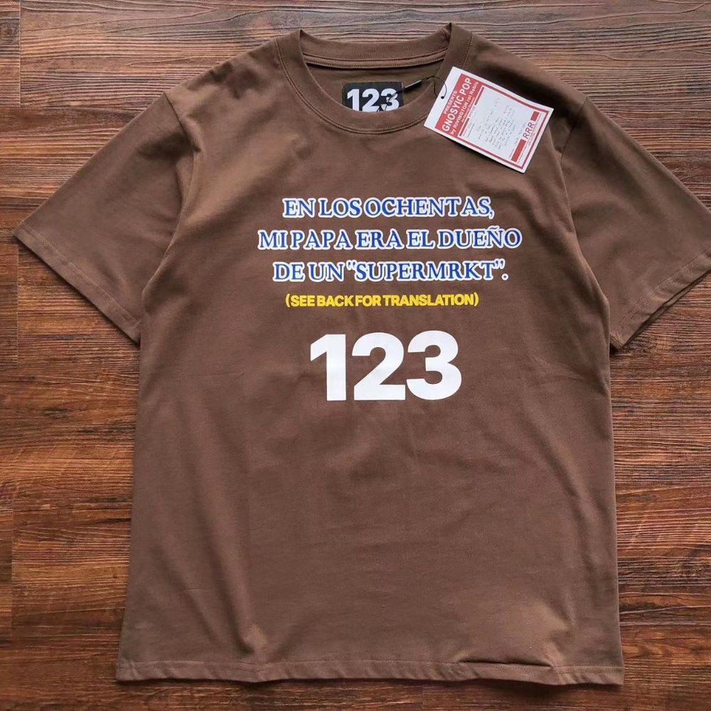 Rivingtonroi Rebis123 Brown Short-Sleeved Knight Horse Letter T-Shirt